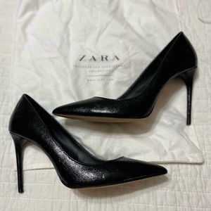 Zara Patent Leather Pointy Toe Pump Heel